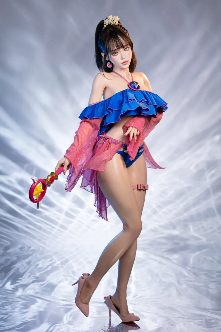 155cm (5ft1) Eカップ 軽量 シリコン ラブドール 可動式顎 ヘッド Nymphaea